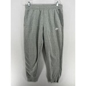 NIKE Pants Mens M Sportswear Club Fleece Jogger Run Gym Elastic Waist Gray NEW